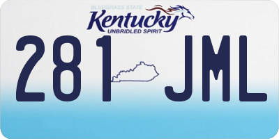 KY license plate 281JML