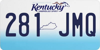 KY license plate 281JMQ