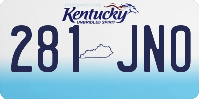KY license plate 281JNO