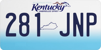KY license plate 281JNP