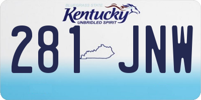 KY license plate 281JNW