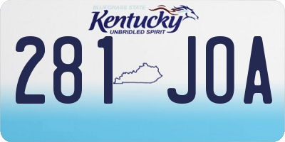 KY license plate 281JOA