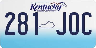 KY license plate 281JOC