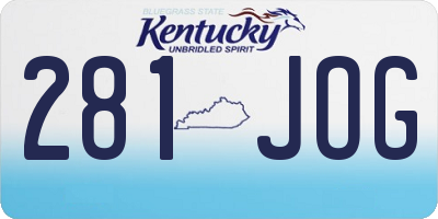 KY license plate 281JOG