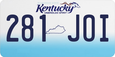KY license plate 281JOI