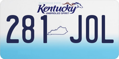 KY license plate 281JOL
