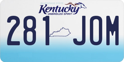 KY license plate 281JOM