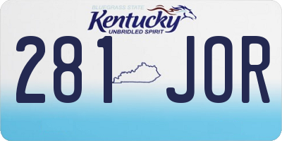 KY license plate 281JOR