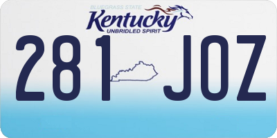 KY license plate 281JOZ