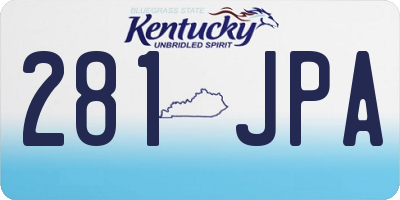 KY license plate 281JPA