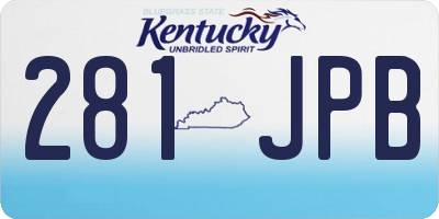 KY license plate 281JPB