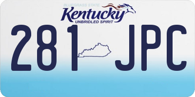 KY license plate 281JPC