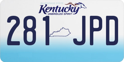 KY license plate 281JPD