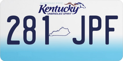 KY license plate 281JPF