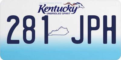 KY license plate 281JPH