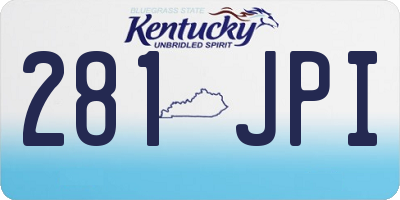 KY license plate 281JPI