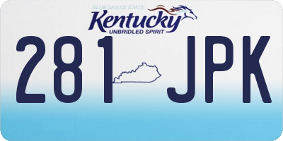 KY license plate 281JPK
