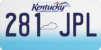 KY license plate 281JPL