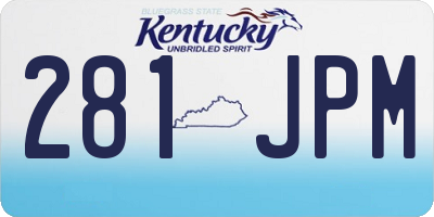 KY license plate 281JPM