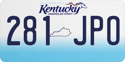 KY license plate 281JPO