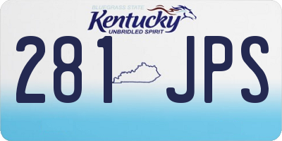 KY license plate 281JPS