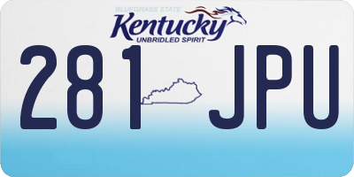 KY license plate 281JPU