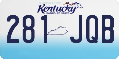 KY license plate 281JQB