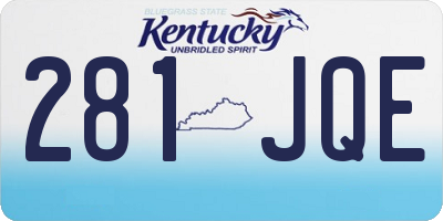 KY license plate 281JQE