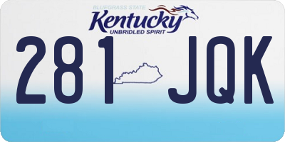 KY license plate 281JQK