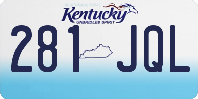 KY license plate 281JQL
