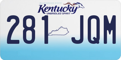 KY license plate 281JQM