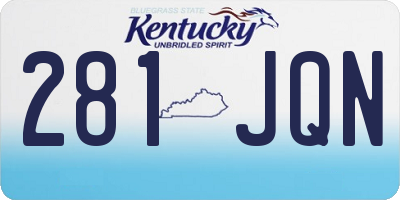 KY license plate 281JQN