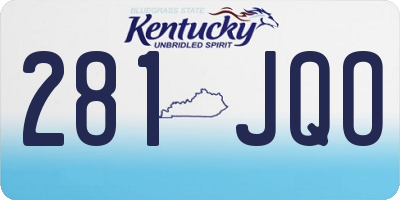 KY license plate 281JQO