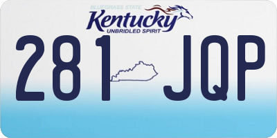 KY license plate 281JQP