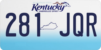 KY license plate 281JQR