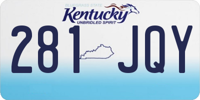 KY license plate 281JQY