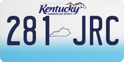 KY license plate 281JRC