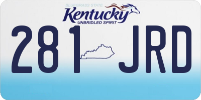 KY license plate 281JRD