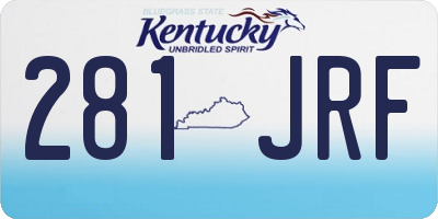 KY license plate 281JRF