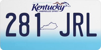 KY license plate 281JRL