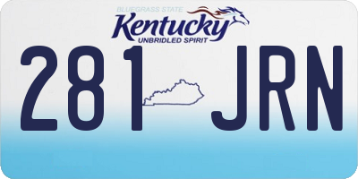 KY license plate 281JRN