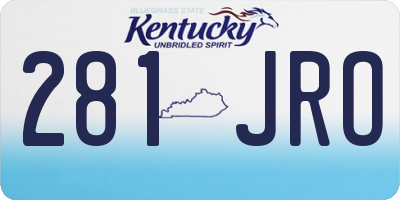 KY license plate 281JRO