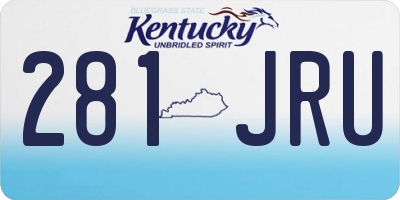 KY license plate 281JRU