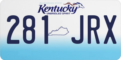 KY license plate 281JRX