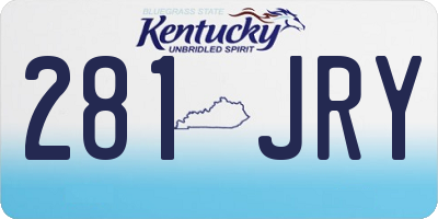 KY license plate 281JRY