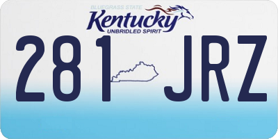 KY license plate 281JRZ