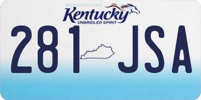 KY license plate 281JSA