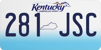 KY license plate 281JSC