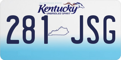 KY license plate 281JSG