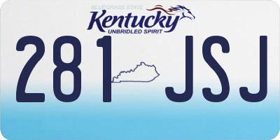 KY license plate 281JSJ